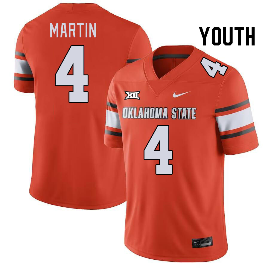 Youth #4 Nick Martin Oklahoma State Cowboys College Football Jerseys Stitched-Orange